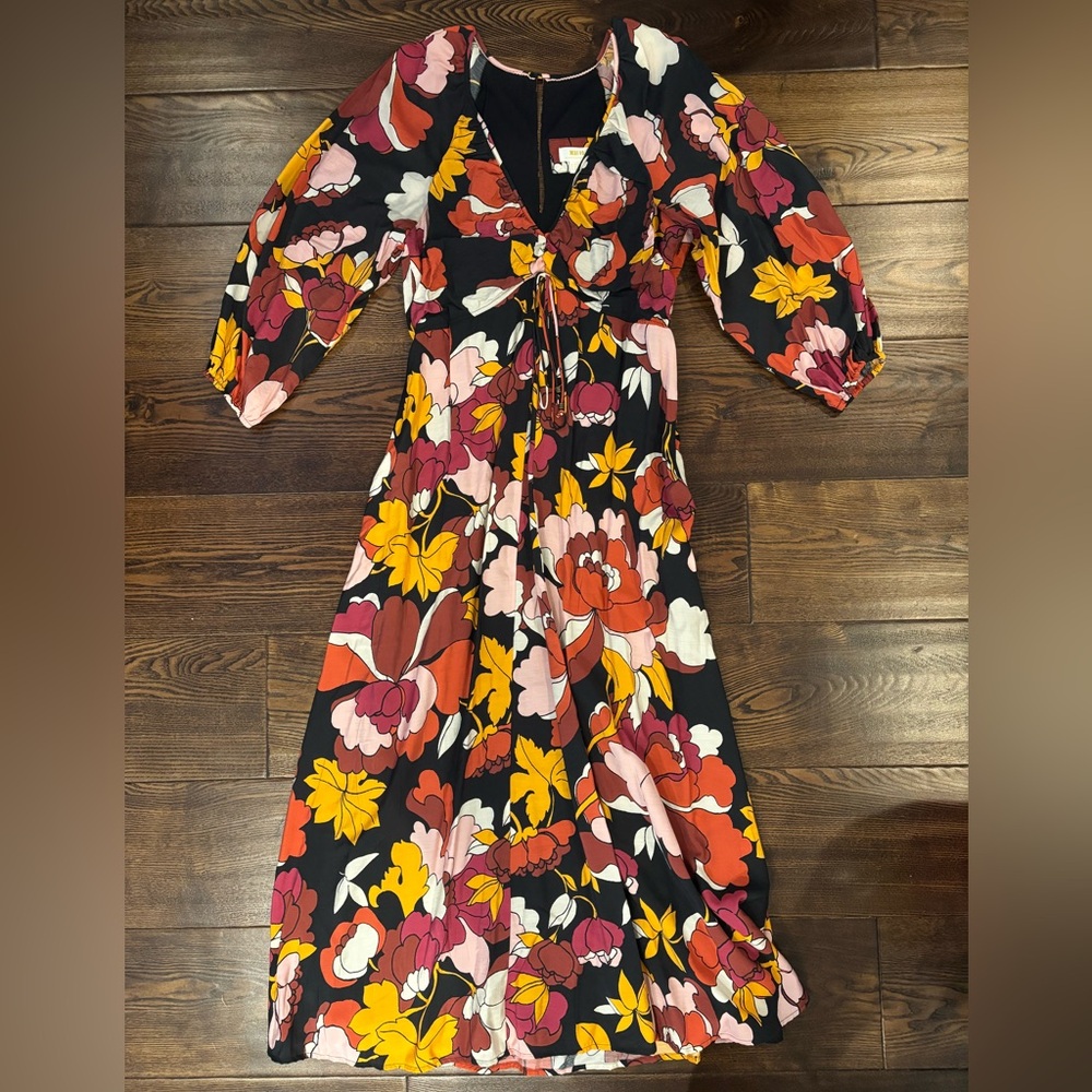 Anthropologie Floral Long Sleeve Dress
